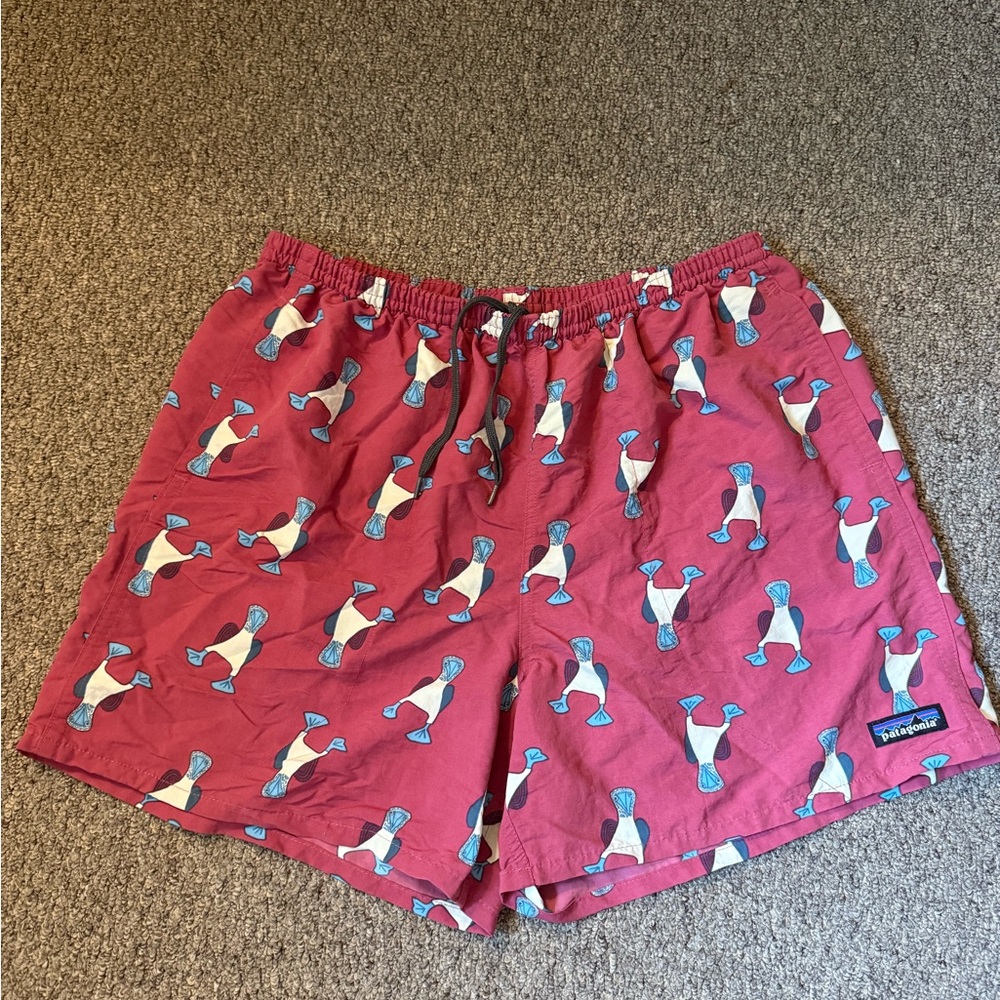 Patagonia Red Patterned “Blue Footed Booby” Men's Shorts